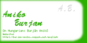 aniko burjan business card